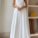 Margovil Spaghetti Strap Corset Swing Maxi Dress