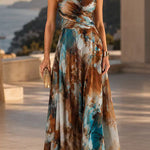 Spaghetti Strap Printed Flowy Maxi Dress