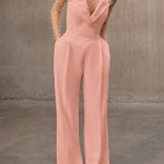 V Neck Strapless Pocketed Wide Leg Jumpsuit (in 6 Colors)