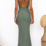 Chicest Open Back Sleeveless Mesh Bodycon Maxi Dress