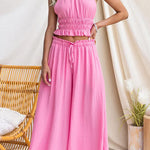 Halter Neck Open Back Ruffle Hem Top