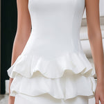 White Tiered Ruffle Mini Dress