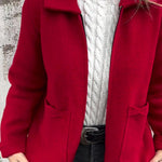 Solid Color Lapel Zipper Pocket Casual Jacket
