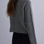 Solid Color Loose Long Sleeve Lace-up Knitted Cardigan