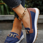 Ellie - Flat Moccasins with Buckle