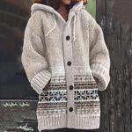 Thea | Warm Knit Hooded Cardigan