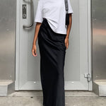 Elegant Satin Trumpet Skirts Fashion Slim High Waist Skirts
