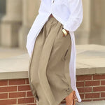 Loose Wide Leg Elasticity Solid Color Casual Pants Bottoms Trousers