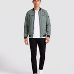 KZZ Men's Letter-Print Zip-Up Mock-Neck Jacket