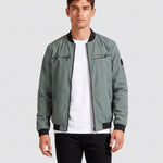 KZZ Men's Letter-Print Zip-Up Mock-Neck Jacket