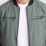 KZZ Men's Letter-Print Zip-Up Mock-Neck Jacket