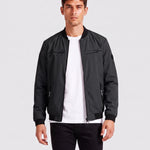 KZZ Men's Letter-Print Zip-Up Mock-Neck Jacket