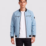 KZZ Men's Letter-Print Zip-Up Mock-Neck Jacket