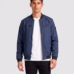 KZZ Men's Letter-Print Zip-Up Mock-Neck Jacket