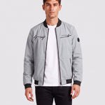 KZZ Men's Letter-Print Zip-Up Mock-Neck Jacket