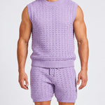 KZZ Men's Summer Short-Sleeve Knitwear Set