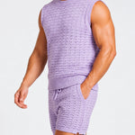 KZZ Men's Summer Short-Sleeve Knitwear Set