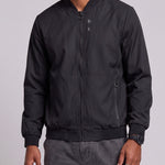KZZ Men's Solid-Color Long-Sleeve Mock-Neck Zip-Up Jacket