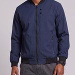 KZZ Men's Solid-Color Long-Sleeve Mock-Neck Zip-Up Jacket