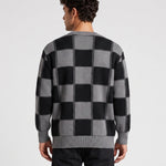 KZZ Men's plaid knit top