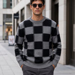 KZZ Men's plaid knit top