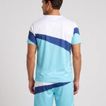 KZZ Color-block crew-neck T-shirt and elastic-waist shorts