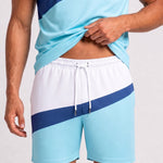 KZZ Color-block crew-neck T-shirt and elastic-waist shorts