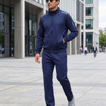 KZZ Men's Zip-Up Sports Jacket and Drawstring Pants