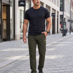 KZZ Men's winter basic warm trousers