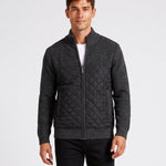 KZZ Men's Solid-Color Stand-Collar Knit Cardigan