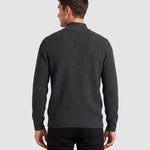 KZZ Men's Solid-Color Stand-Collar Knit Cardigan