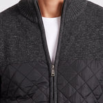 KZZ Men's Solid-Color Stand-Collar Knit Cardigan