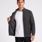 KZZ Men's Solid-Color Stand-Collar Knit Cardigan