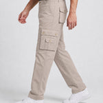 KZZ Men's solid-color cargo pants