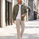 KZZ Men's solid-color cargo pants