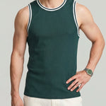 KZZ Men's Minimalist Solid-Color Knit Vest