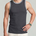 KZZ Men's Minimalist Solid-Color Knit Vest