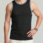 KZZ Men's Minimalist Solid-Color Knit Vest