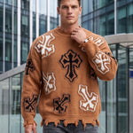 KZZ Men's Dark Street Style Crew Neck Sweater