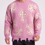 KZZ Men's Dark Street Style Crew Neck Sweater