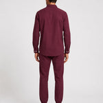 KZZ Men's Plaid Print Button-Down Shirt and Trousers