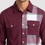 KZZ Men's Plaid Print Button-Down Shirt and Trousers