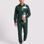 KZZ Men's Plaid Print Button-Down Shirt and Trousers