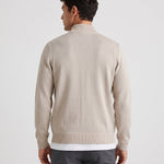 KZZ Men's Geometric Print Zip-Up Cable-Knit Cardigan