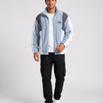 KZZ Men's Color-Block Fleece Jacket with Zippered Pockets