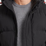 KZZ Men's Solid-Color Color-Block Zip-Up Hooded Winter Jacket