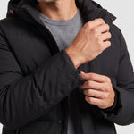 KZZ Men's Solid-Color Color-Block Zip-Up Hooded Winter Jacket