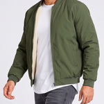KZZ Men's solid color zip-up turtleneck warm coat