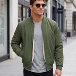 KZZ Men's solid color zip-up turtleneck warm coat