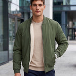 KZZ Men's solid color zip-up turtleneck warm coat